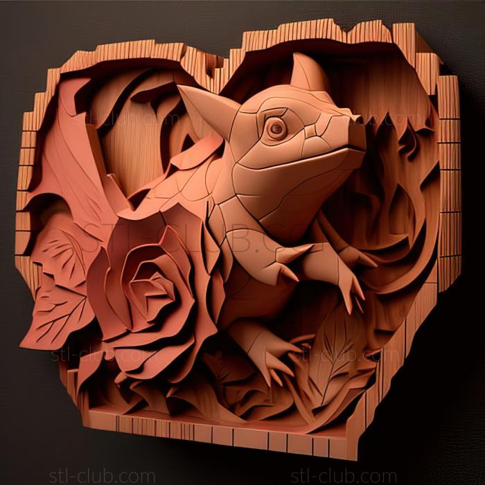 3D мадэль Разбитое сердце Брока Нидорино и Нидорины Такеши (STL)